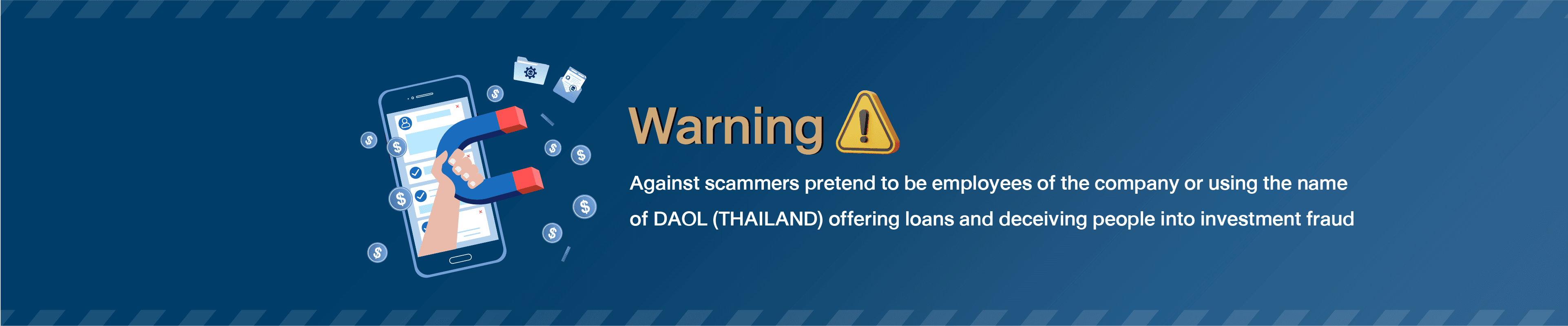 WARNING AGAINST SCAMMERS OFFERING LOANS AND DECEIVING PEOPLE INTO INVESTMENT FRAUD.